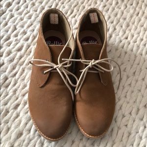 Rollie tan lace up penny loafer
